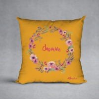yellow floral pillow