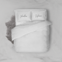 White Personalised Mon Amour Pillowcase Set