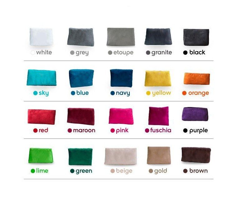shapepro pillow colour chart